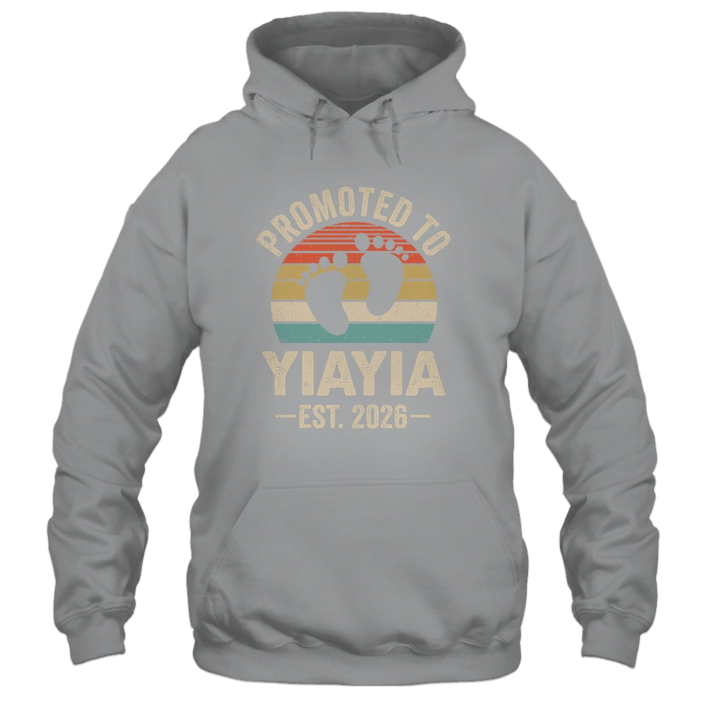 Promoted To Yiayia Est 2026 Mothers Day Vintage Shirt & Hoodie | teecentury