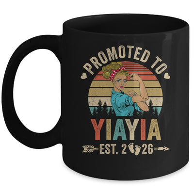 Promoted To Yiayia Est 2026 Retro First Time Yiayia Mug | teecentury