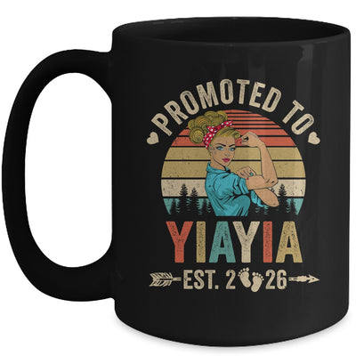 Promoted To Yiayia Est 2026 Retro First Time Yiayia Mug | teecentury