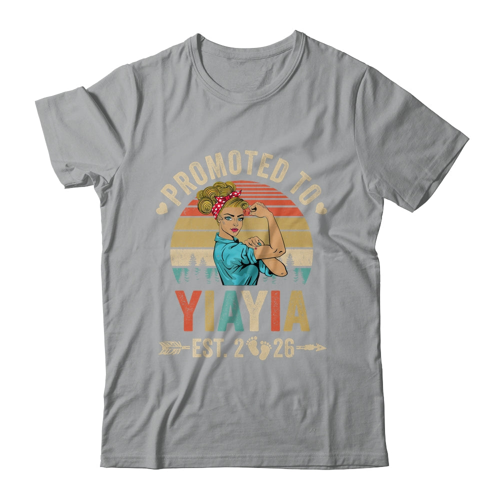 Promoted To Yiayia Est 2026 Retro First Time Yiayia Shirt & Tank Top | teecentury
