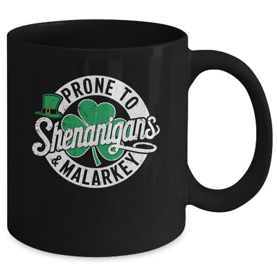 Prone To Shenanigans And Malarkey Shamrock St Patrick's Day Mug | teecentury