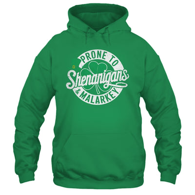 Prone To Shenanigans And Malarkey Shamrock St Patrick's Day Shirt & Hoodie | teecentury