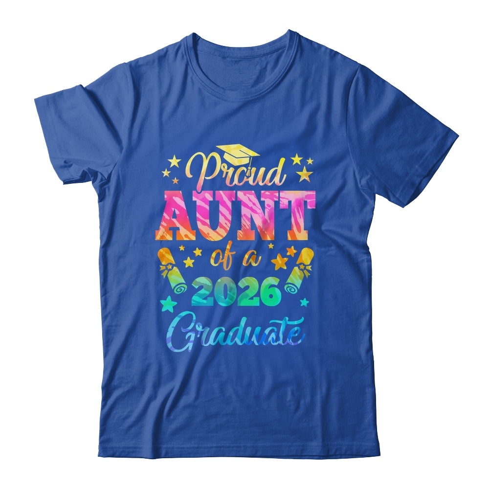 Proud Aunt Of A Class Of 2026 Graduate Senior 26 Tie Dye Shirt & Hoodie | teecentury