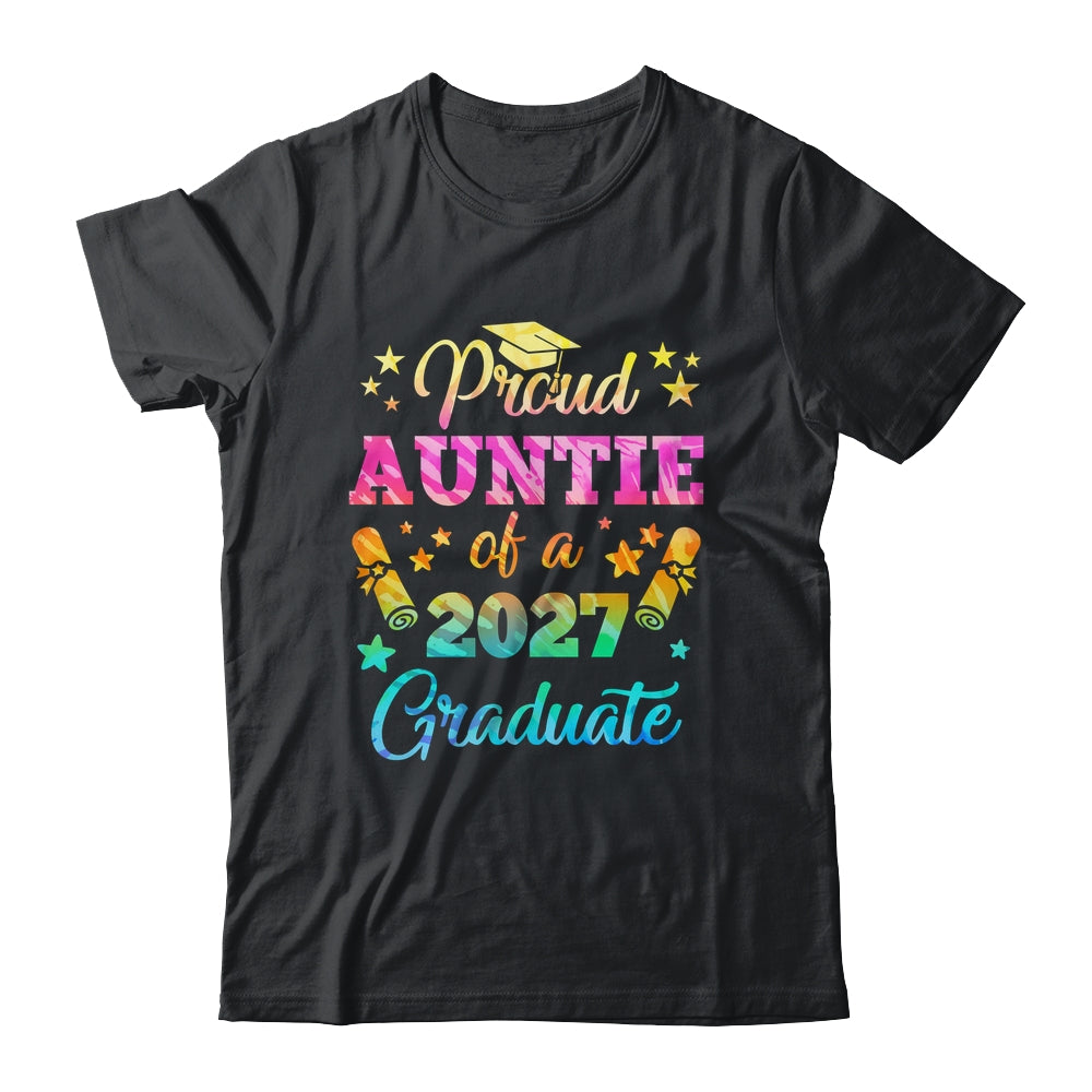 Proud Auntie Of A Class Of 2027 Graduate Senior 26 Tie Dye Shirt & Hoodie | teecentury