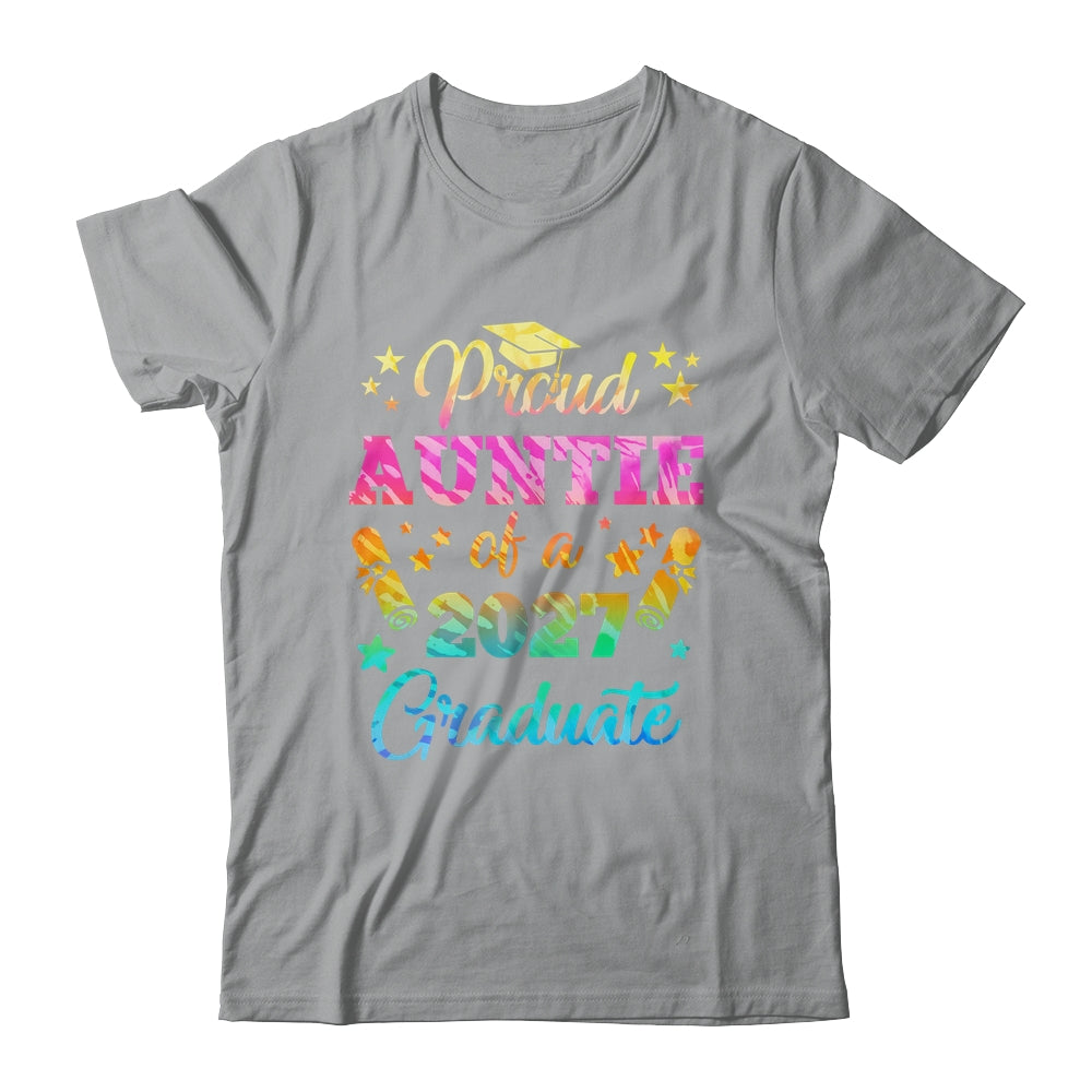 Proud Auntie Of A Class Of 2027 Graduate Senior 26 Tie Dye Shirt & Hoodie | teecentury