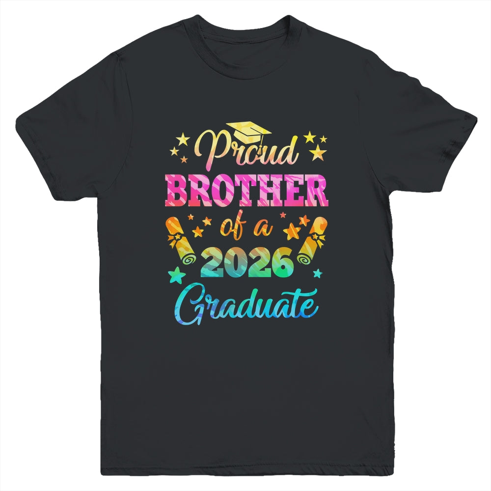 Proud Brother Of A Class Of 2026 Graduate Senior 26 Tie Dye Youth Shirt | teecentury