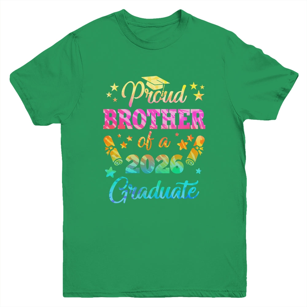 Proud Brother Of A Class Of 2026 Graduate Senior 26 Tie Dye Youth Shirt | teecentury