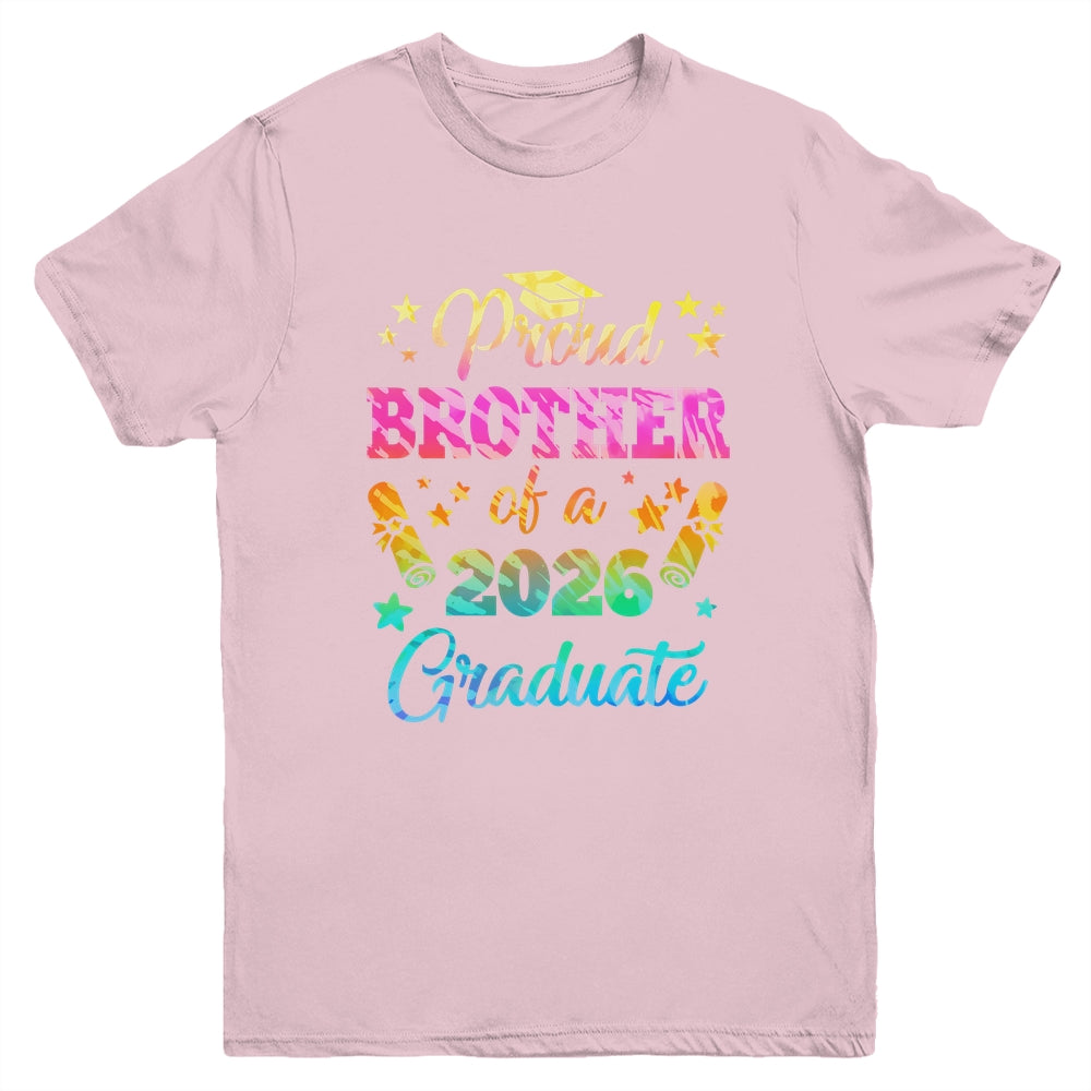 Proud Brother Of A Class Of 2026 Graduate Senior 26 Tie Dye Youth Shirt | teecentury