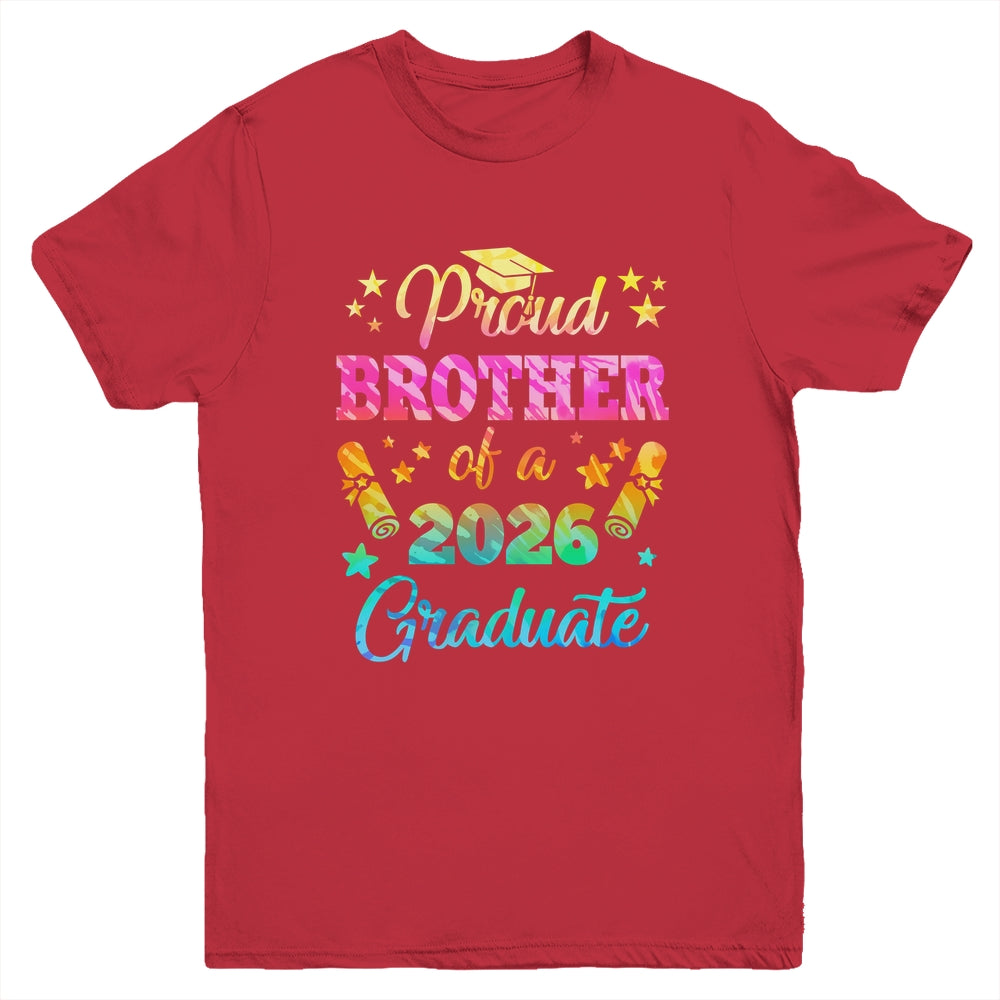 Proud Brother Of A Class Of 2026 Graduate Senior 26 Tie Dye Youth Shirt | teecentury