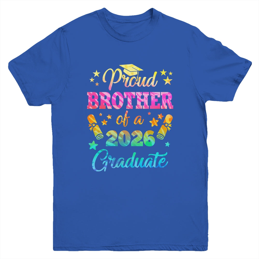 Proud Brother Of A Class Of 2026 Graduate Senior 26 Tie Dye Youth Shirt | teecentury