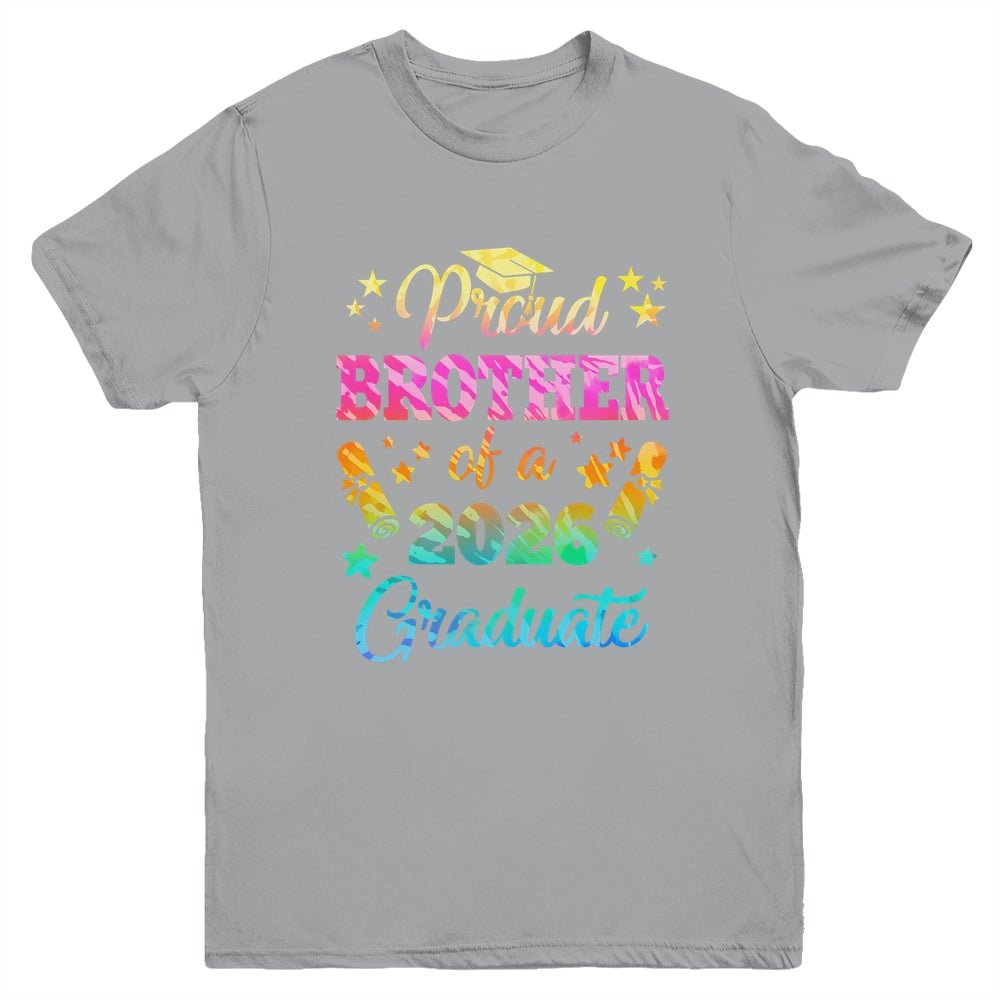 Proud Brother Of A Class Of 2026 Graduate Senior 26 Tie Dye Youth Shirt | teecentury