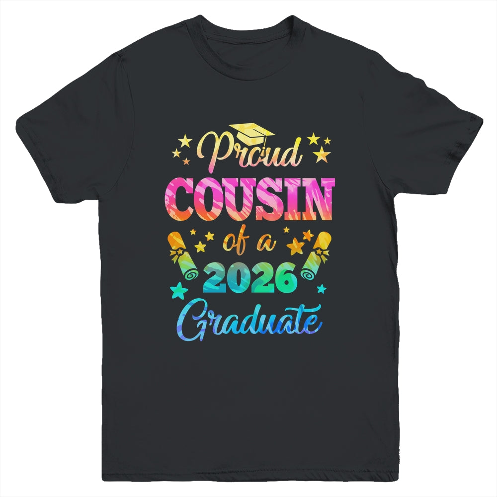 Proud Cousin Of A Class Of 2026 Graduate Senior 26 Tie Dye Youth Shirt | teecentury