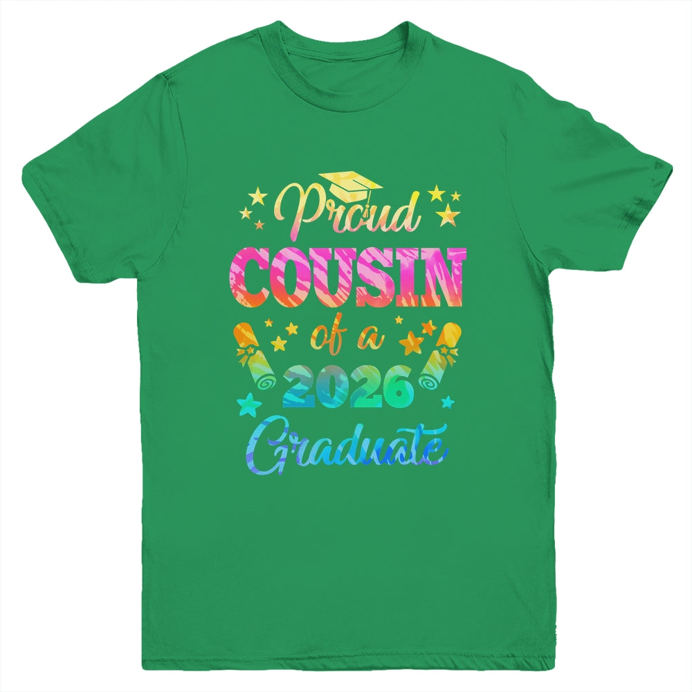 Proud Cousin Of A Class Of 2026 Graduate Senior 26 Tie Dye Youth Shirt | teecentury