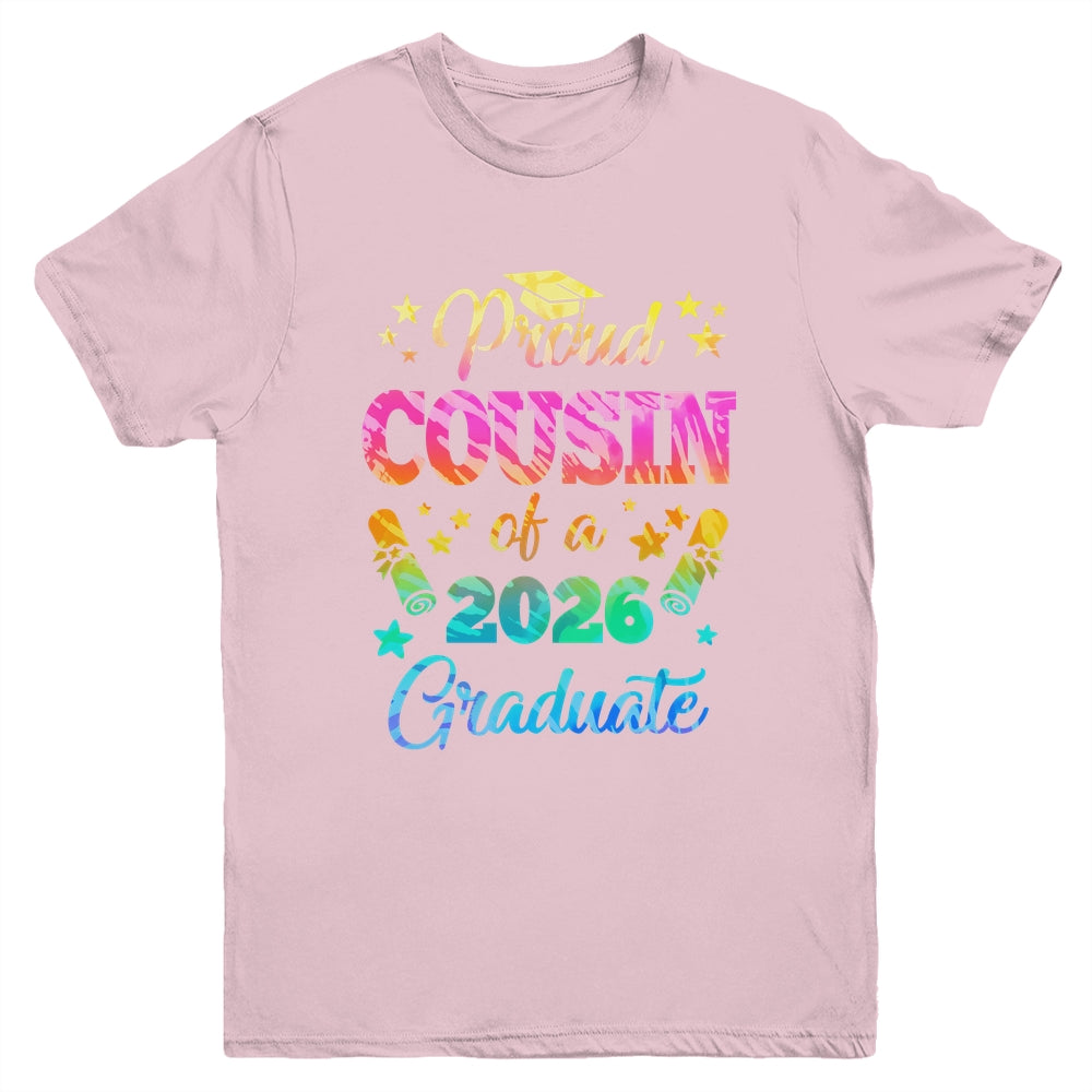 Proud Cousin Of A Class Of 2026 Graduate Senior 26 Tie Dye Youth Shirt | teecentury