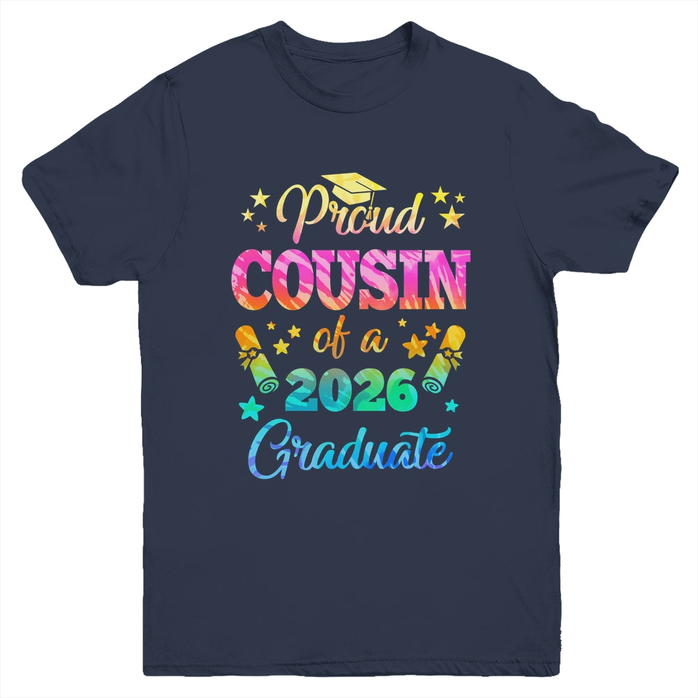 Proud Cousin Of A Class Of 2026 Graduate Senior 26 Tie Dye Youth Shirt | teecentury