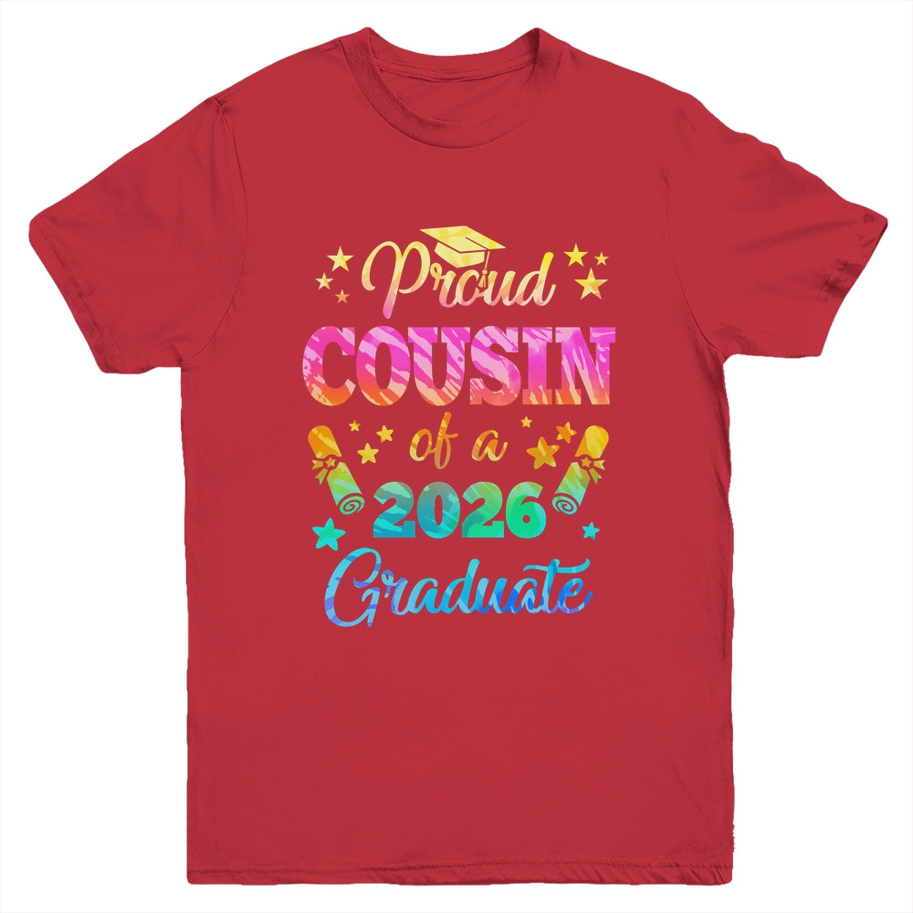 Proud Cousin Of A Class Of 2026 Graduate Senior 26 Tie Dye Youth Shirt | teecentury
