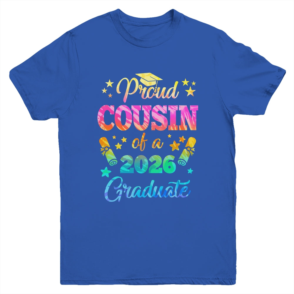 Proud Cousin Of A Class Of 2026 Graduate Senior 26 Tie Dye Youth Shirt | teecentury