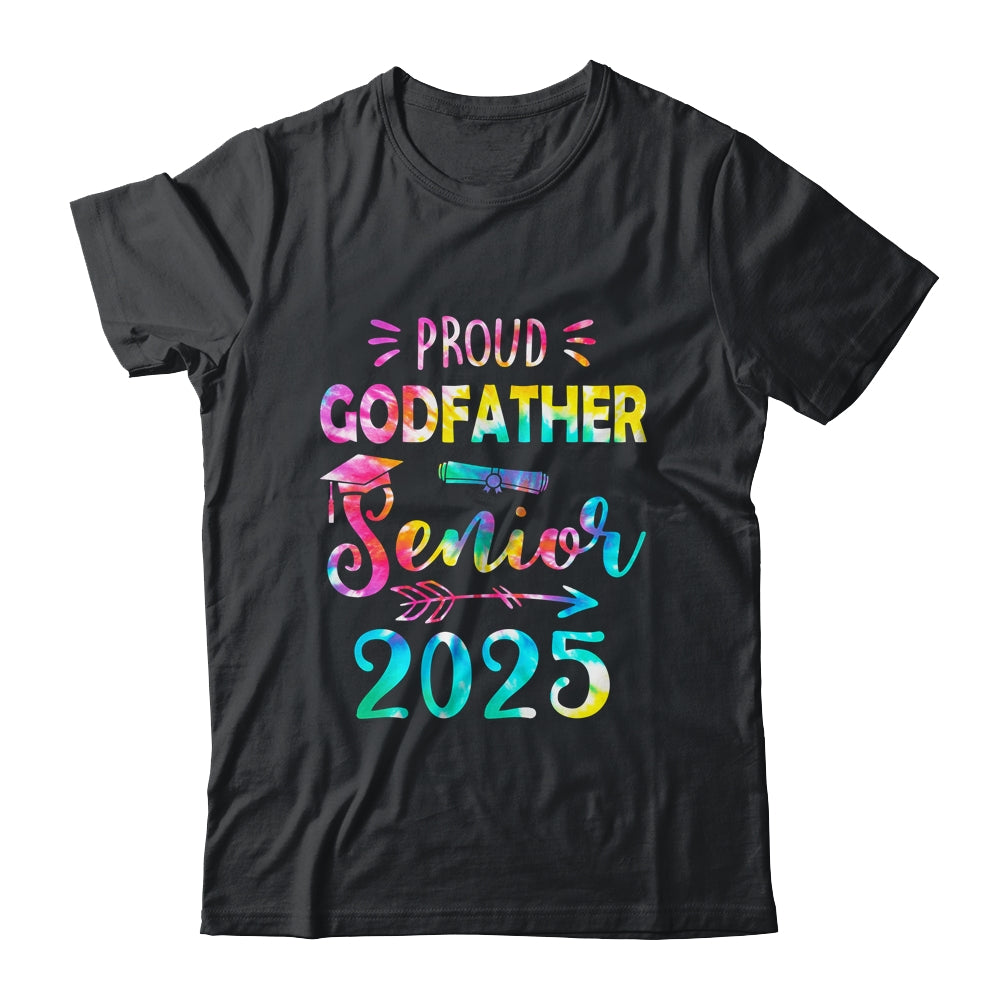 Proud Godfather Class Of 2025 Graduate Senior 25 Tie Dye Shirt & Hoodie | teecentury