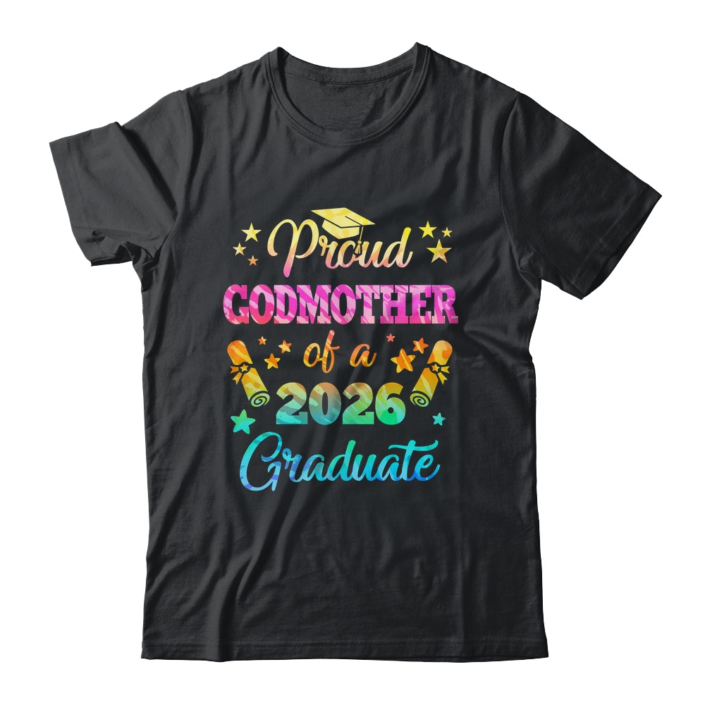 Proud Godfather Of A Class Of 2026 Graduate Senior 26 Tie Dye Shirt & Hoodie | teecentury