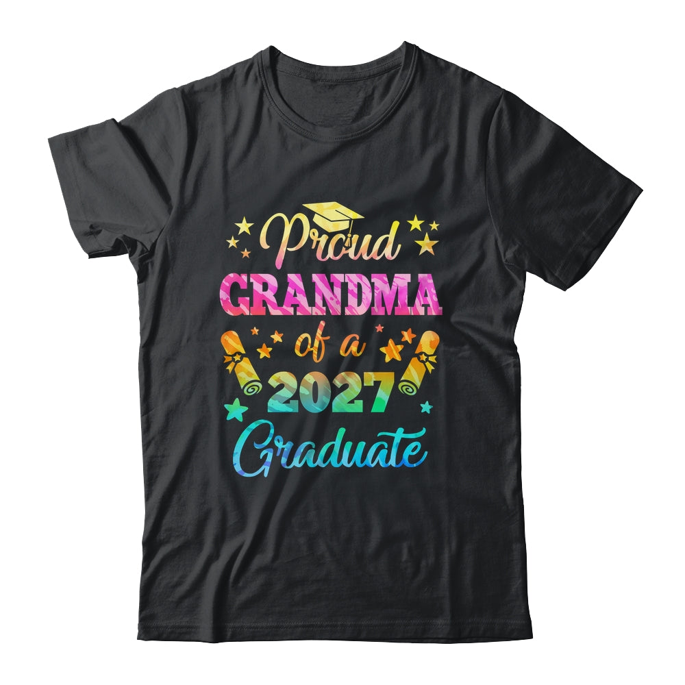 Proud Grandma Of A Class Of 2027 Graduate Senior 26 Tie Dye Shirt & Hoodie | teecentury