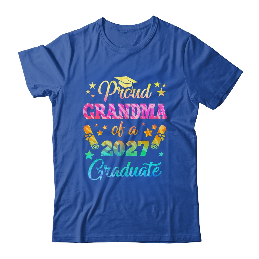 Proud Grandma Of A Class Of 2027 Graduate Senior 26 Tie Dye Shirt & Hoodie | teecentury