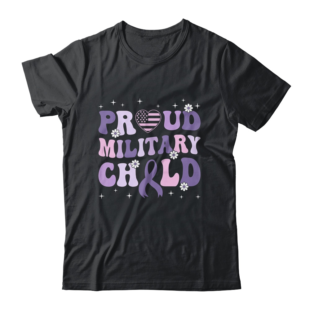 Proud Military Child Groovy Purple Up For Military Kids Shirt & Hoodie | teecentury