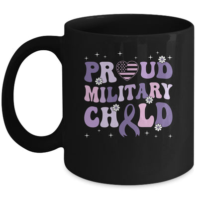 Proud Military Child Groovy Purple Up For Military Kids Mug | teecentury