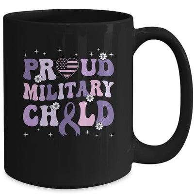 Proud Military Child Groovy Purple Up For Military Kids Mug | teecentury