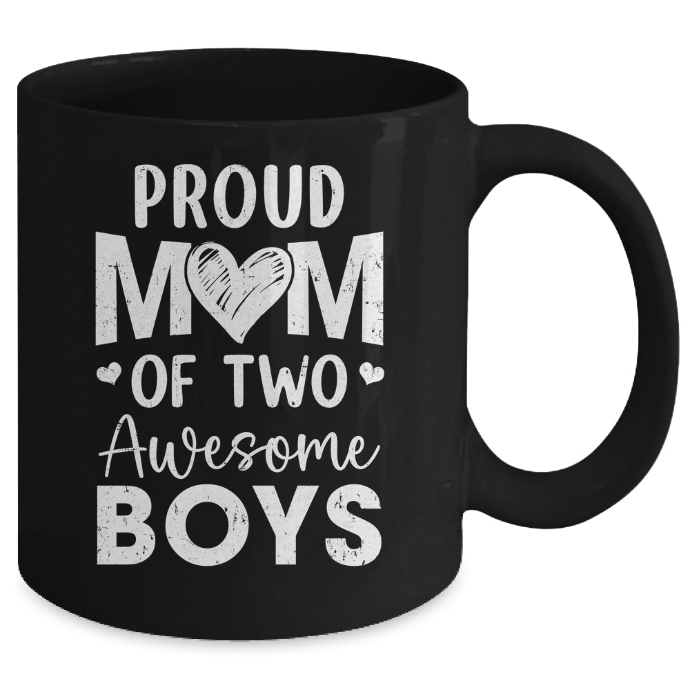 Proud Mom Of 2 Boys Awesome Two Sons Mother's Day Mug | teecentury
