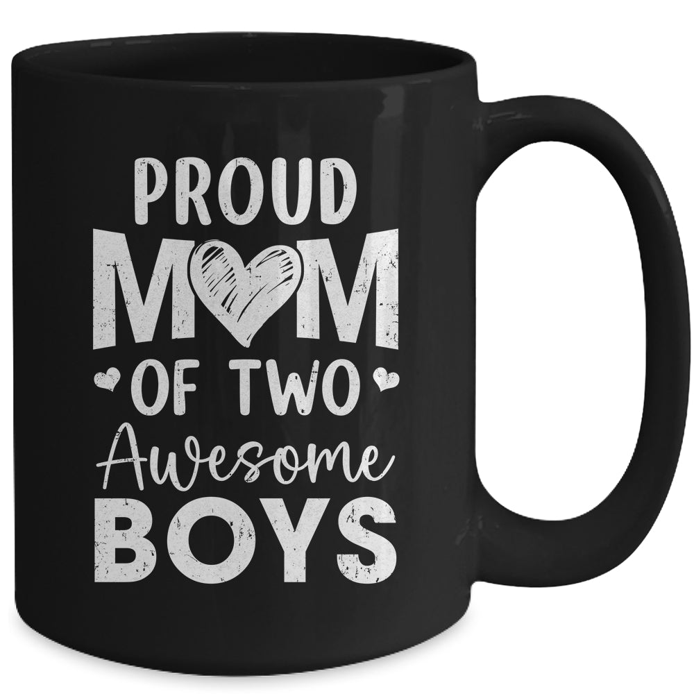 Proud Mom Of 2 Boys Awesome Two Sons Mother's Day Mug | teecentury