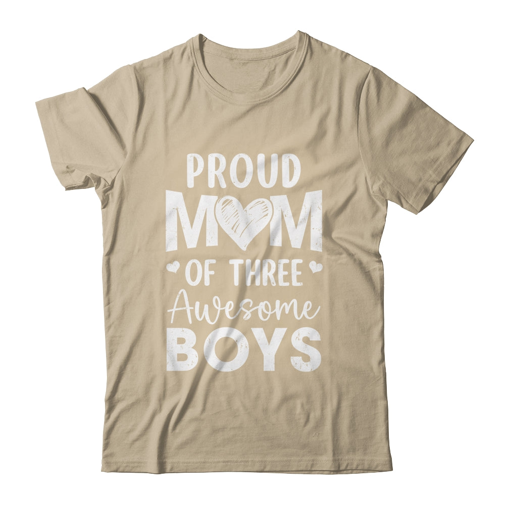Proud Mom Of 3 Boys Awesome Three Sons Mother's Day Shirt & Tank Top | teecentury