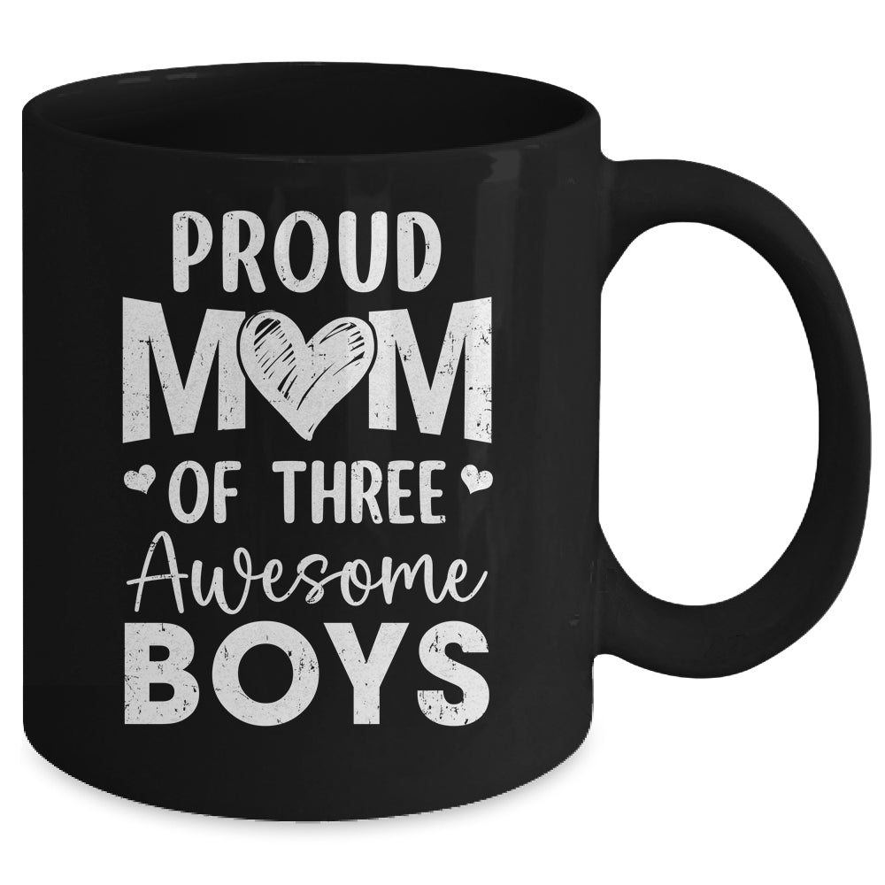 Proud Mom Of 3 Boys Awesome Three Sons Mother's Day Mug | teecentury