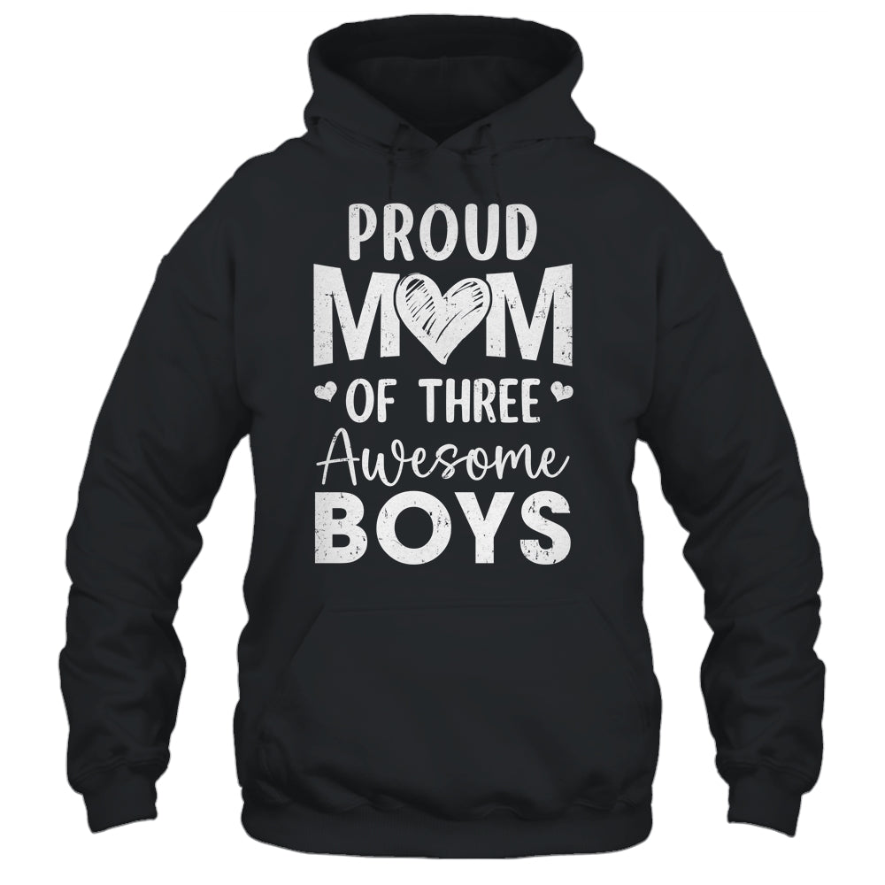 Proud Mom Of 3 Boys Awesome Three Sons Mother's Day Shirt & Tank Top | teecentury