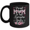 Proud Mom Of Two Awesome Girls 2 Daughters Mother's Day Mug | teecentury