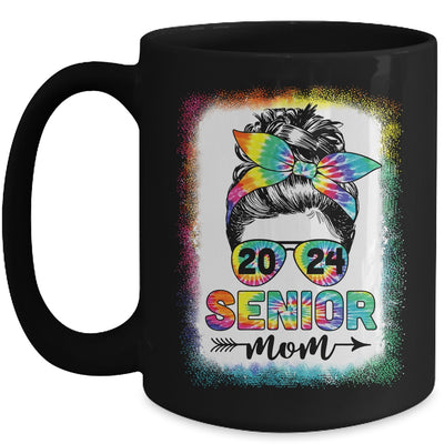 Proud Senior Mom 2024 Graduate Tie Dye Graduation Messy Bun Mug | teecentury