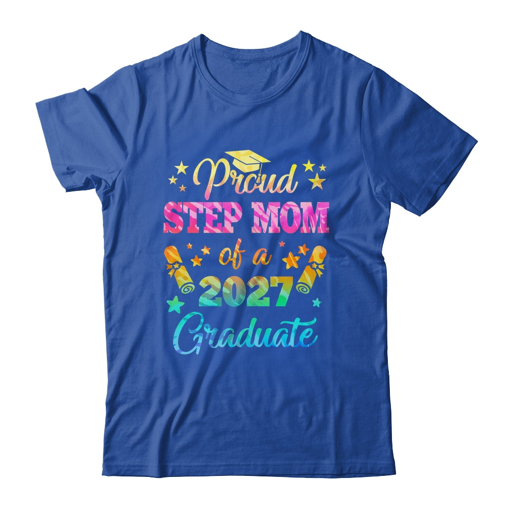 Proud Step Mom Of A Class Of 2027 Graduate Senior 26 Tie Dye Shirt & Hoodie | teecentury