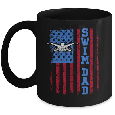 Proud Swimming Dad Swim Swimmer Fathers Day Vintage Flag Mug | teecentury