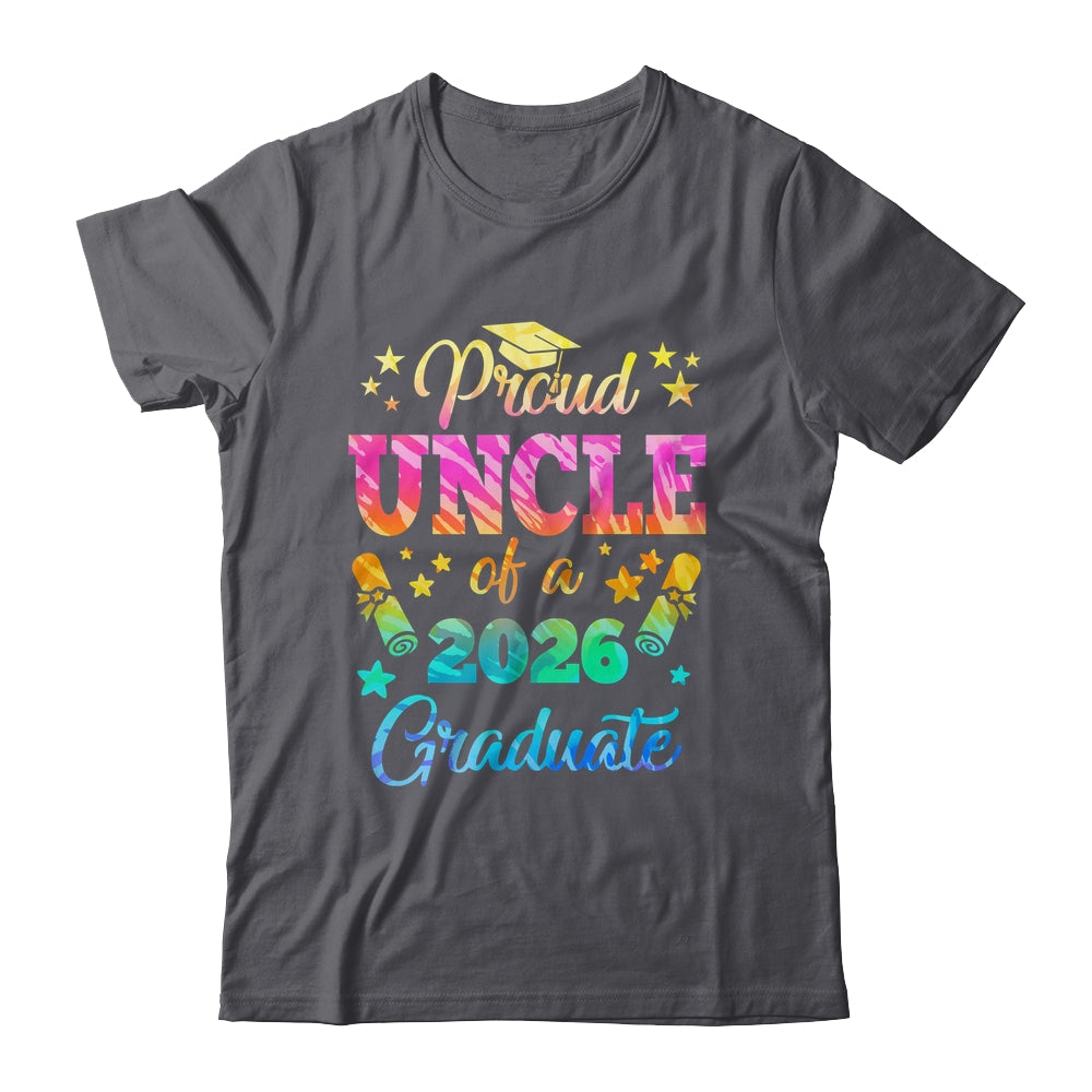 Proud Uncle Of A Class Of 2026 Graduate Senior 26 Tie Dye Shirt & Hoodie | teecentury