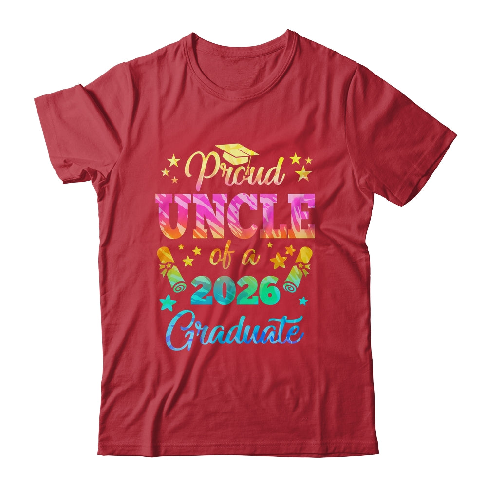 Proud Uncle Of A Class Of 2026 Graduate Senior 26 Tie Dye Shirt & Hoodie | teecentury