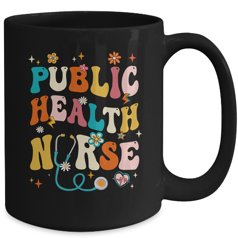Public Health Nurse Heart For Nurse Job Groovy For Women Mug | teecentury