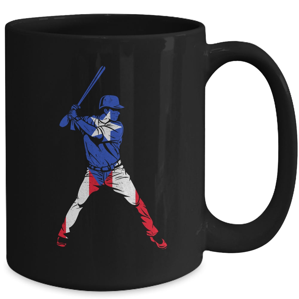 Puerto Rican Baseball Player Puerto Rico Flag Baseball Fans Mug | teecentury