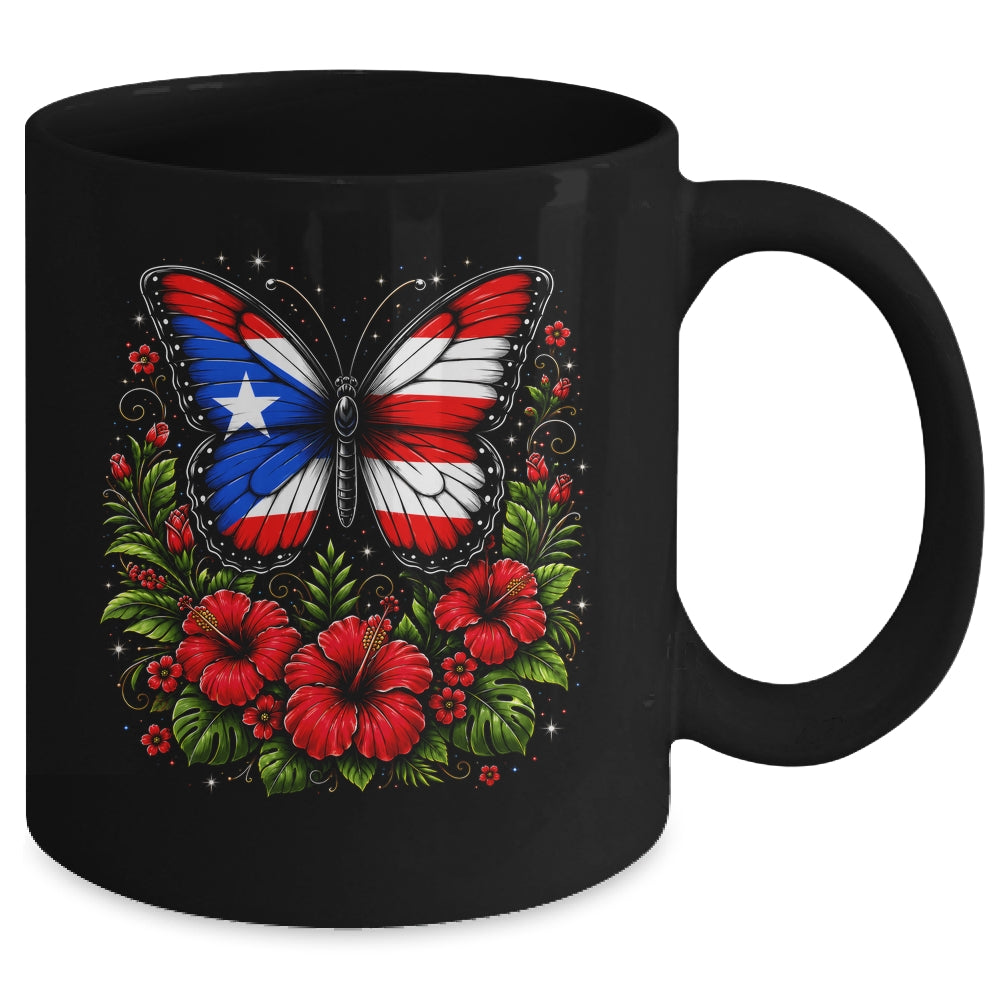 Puerto Rican Day Puerto Rico Butterfly Flag Women And Girl Mug | teecentury