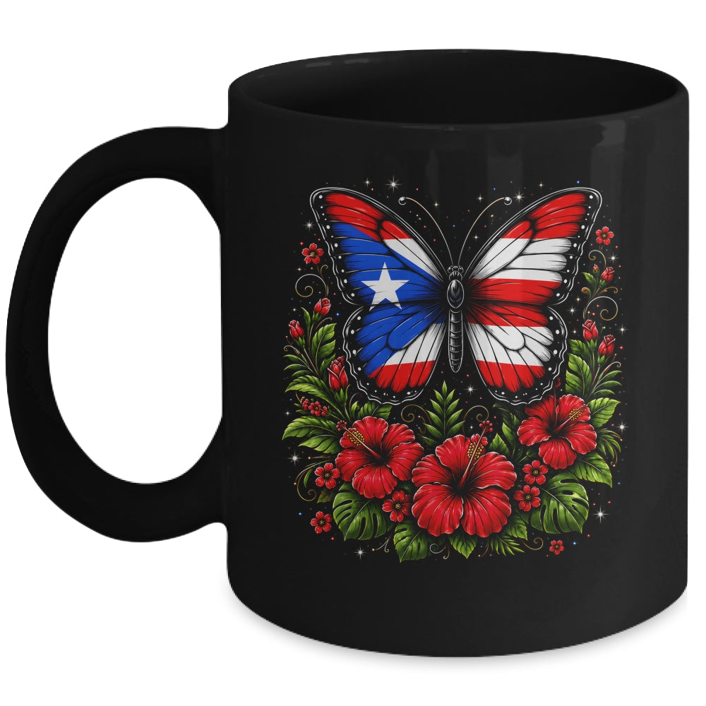 Puerto Rican Day Puerto Rico Butterfly Flag Women And Girl Mug | teecentury