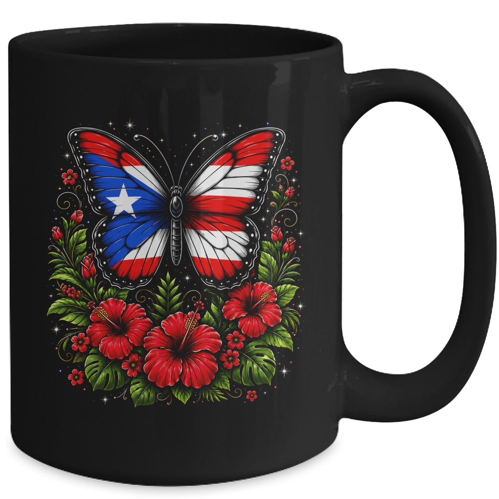 Puerto Rican Day Puerto Rico Butterfly Flag Women And Girl Mug | teecentury