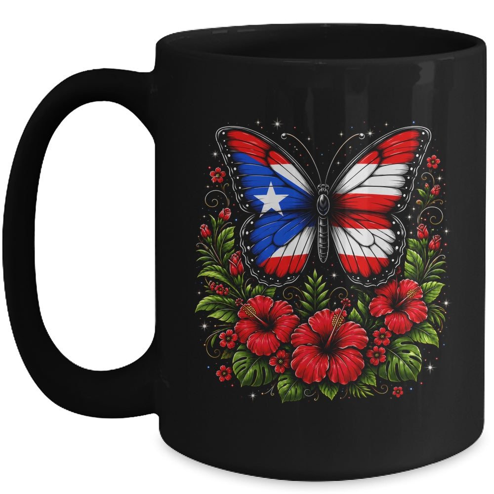Puerto Rican Day Puerto Rico Butterfly Flag Women And Girl Mug | teecentury