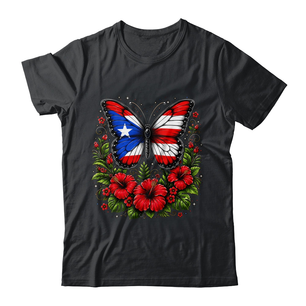 Puerto Rican Day Puerto Rico Butterfly Flag Women And Girl Shirt & Tank Top | teecentury