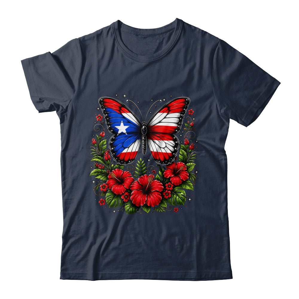 Puerto Rican Day Puerto Rico Butterfly Flag Women And Girl Shirt & Tank Top | teecentury