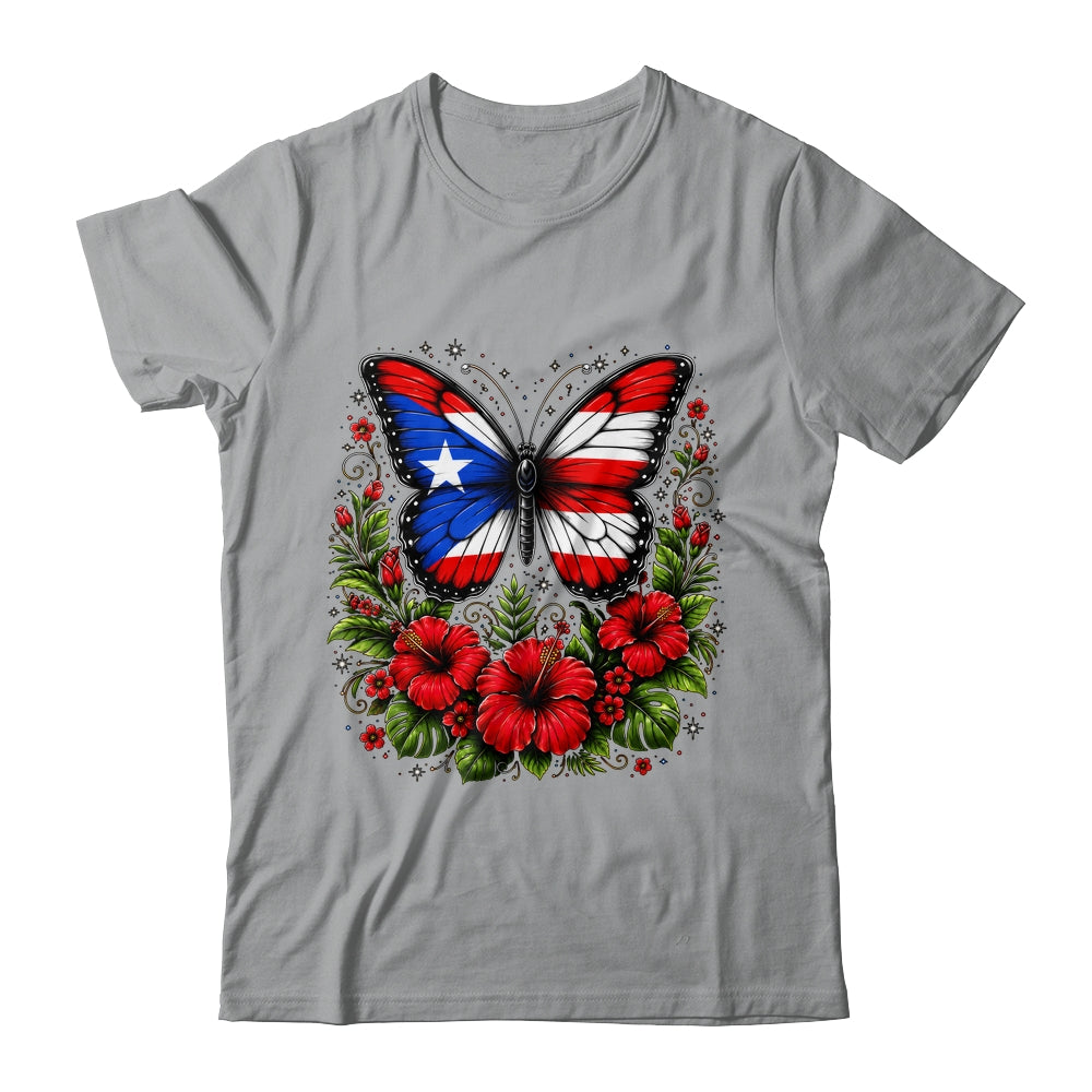 Puerto Rican Day Puerto Rico Butterfly Flag Women And Girl Shirt & Tank Top | teecentury