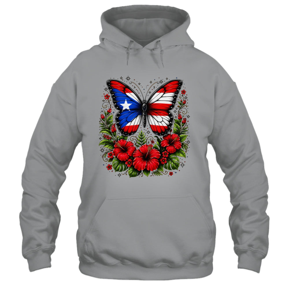 Puerto Rican Day Puerto Rico Butterfly Flag Women And Girl Shirt & Tank Top | teecentury