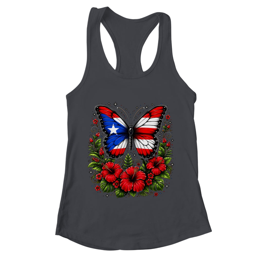 Puerto Rican Day Puerto Rico Butterfly Flag Women And Girl Shirt & Tank Top | teecentury